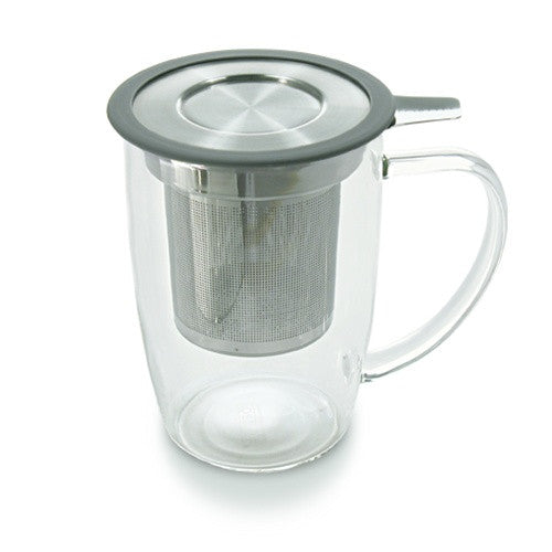 Newleaf Tall Glass Mug with Extra fine Infuser